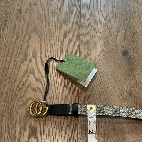 Gucci GG Buckle Monogram Leather Thin Belt NWT Size 110 main image 6